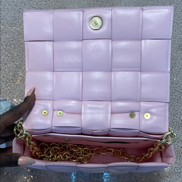 Pink Woven Chain Handle Bag - Picture 3 of 4